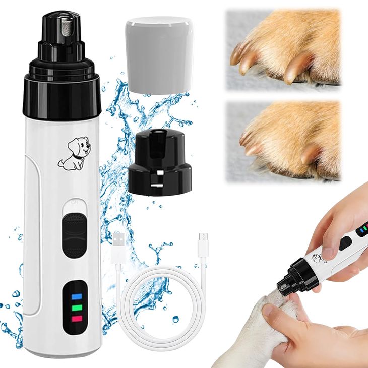 Grooming a dog safely with a modern electric dog nail grinder